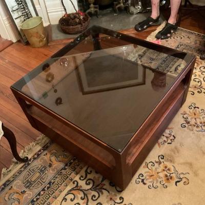 Smoked glass, mid century modern