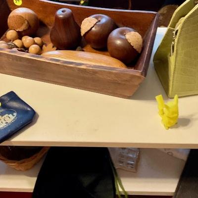 Wooden fruit in bowl