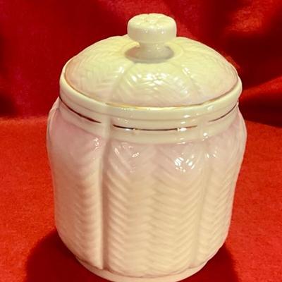 Belleek covered sugar
