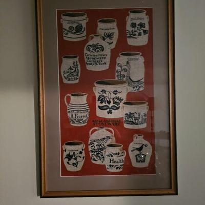 Framed fabric with crocks