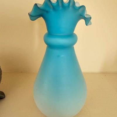 Blue ruffle vase