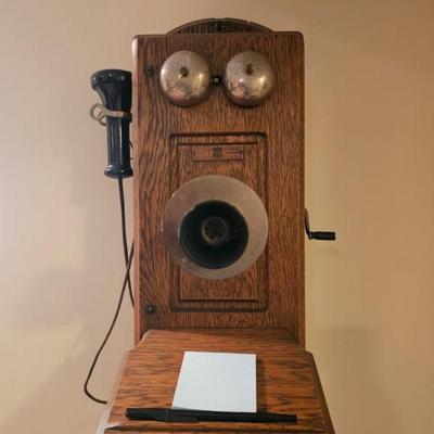 Oak wall telephone
