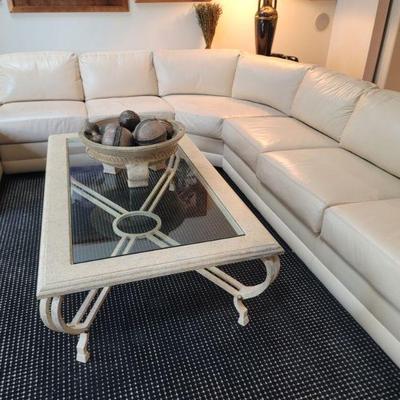 Leather sectional 