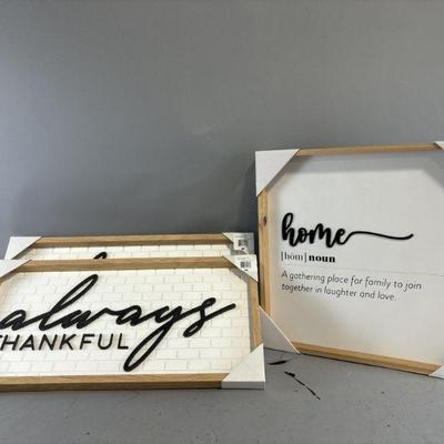 Lot 374 | New 3 Home Decor Signs
