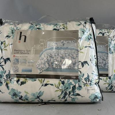 Lot 365 | New 2 Queen Sized 8 Piece Bedding Sets
