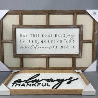 Lot 377 | New Two Wall Decor Signs
