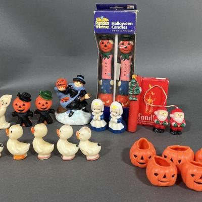 Lot 60 | Vintage Holiday Candles Halloween, Thanksgiving
