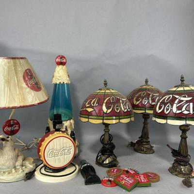 Lot 355 | Vintage Coca Cola Lighting, Lava Lamp & Magnets
