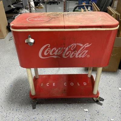 Lot 274 | Coca Cola Cooler On Wheels
