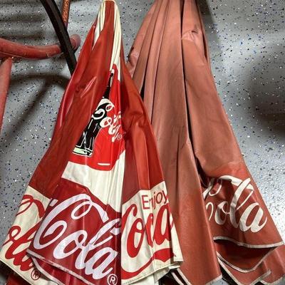 Lot 252 | 2 Coca Cola 7ft Patio Umbrellas Both Open
