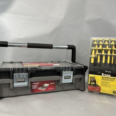 Lot 128 | NIB Husky Pro Organizer & Titan Screwdriver Set
