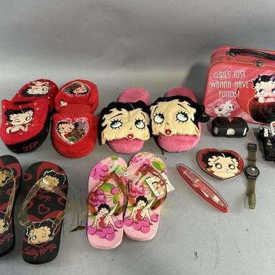 Lot 243 | Vintage Betty Boop Slippers, Sandals, & More
