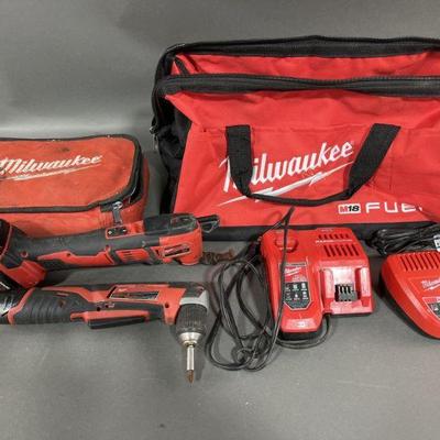Lot 143 | Milwaukee Multitool & 3/8 Drill & Batteries

