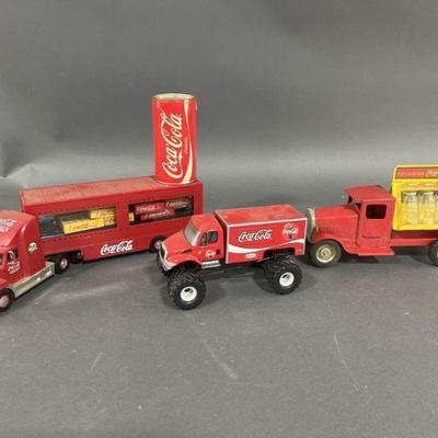 Lot 114 | Coca-Cola Toy Trucks & Change Bank
