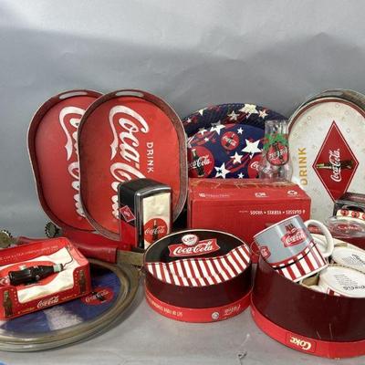 Lot 236 | Coca Cola Some NIB, Platters, Napkins & More
