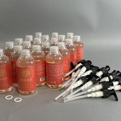 Lot 432 | 20 New Rose Massage Oils with Pump Lids
