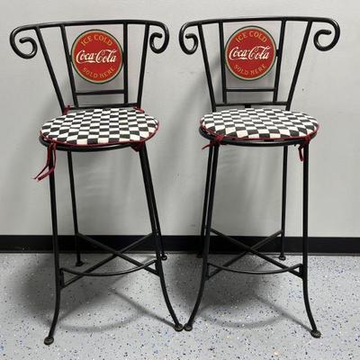 Lot 239 | Pair of Metal Coca-Cola Chairs
