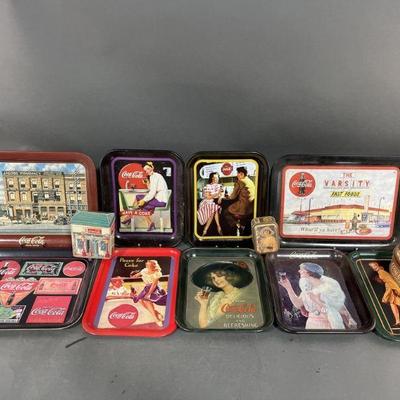 Lot 227 | Vintage Style Coca-Cola Trays and Tins
