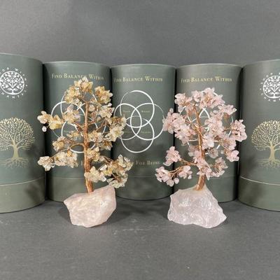 Lot 464 | 5 Copper Wire & Crystal Tree Sculptures
