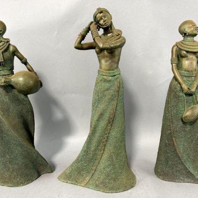 Lot 120 | Three Beautiful African Woman Sculptures
