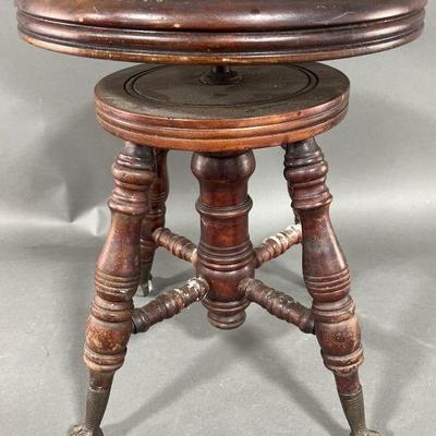 Lot 124 | Antique Stool With Metal Ball & Claw Feet
