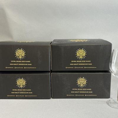 Lot 457 | 8 Glass Crystal Infused Wine Glasses: Tiger Eye
