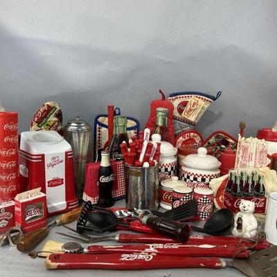 Lot 340 | Coca Cola Kitchen Lot With Cast Iron Napkin Holder
