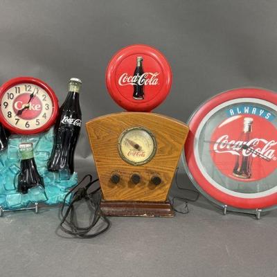 Lot 96 | Two Coca-Cola Clocks & A Coca-Cola Radio
