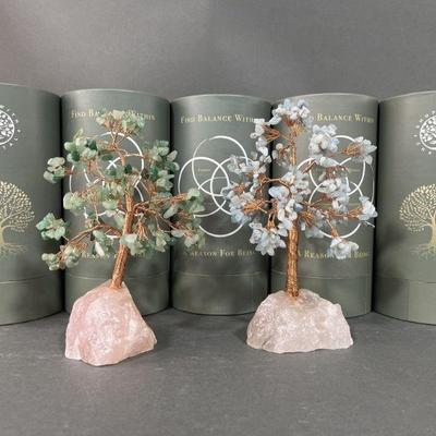 Lot 466 | 5 Crystal & Copper Wire Tree Sculptures
