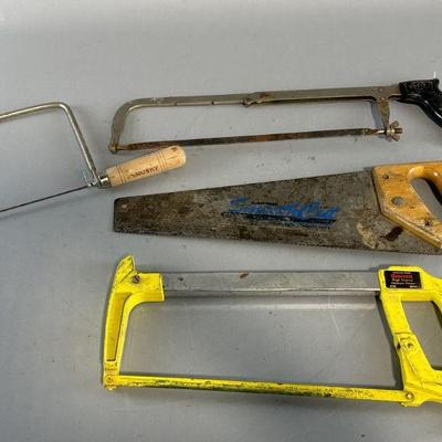 Lot 141 | Vintage Saws: Saw, Coping Saw, & Hacksaws
