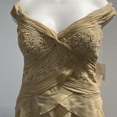 Lot 395 | Beaded Silk Chiffon Evening Gown By Mon Cheri
