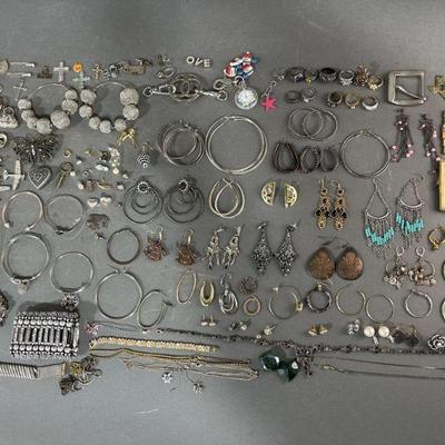 Lot 348 | Costume Jewelry Large Hoop & Dangle Earrings
