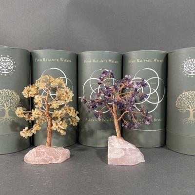 Lot 462 | 5 Crystal & Copper Wire Tree Sculptures
