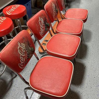 Lot 255 | 4 Retro Style Coca Cola Chairs
