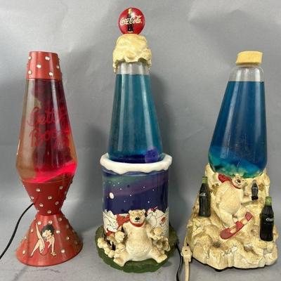 Lot 204 | Coca Cola & Betty Boop Lava Lamps
