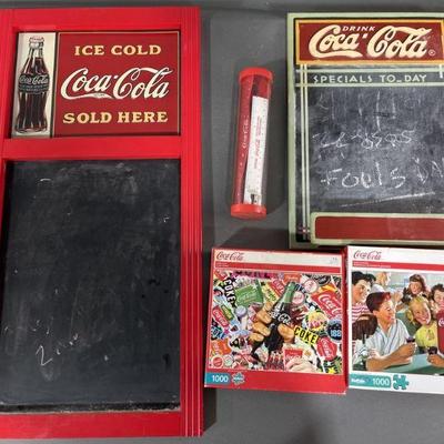 Lot 221 | Coca-Cola Chalk Boards Puzzles & More
