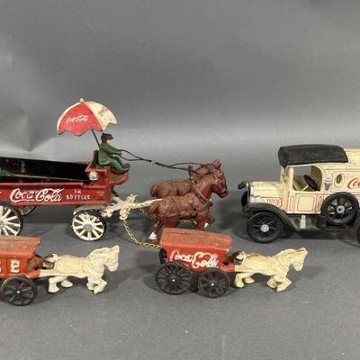 Lot 109 | Cast Iron Coca-Cola Carts & Truck
