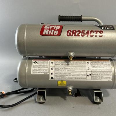 Lot 222 | Vtg Griprite 4 Gal Twin Stack Compressor

