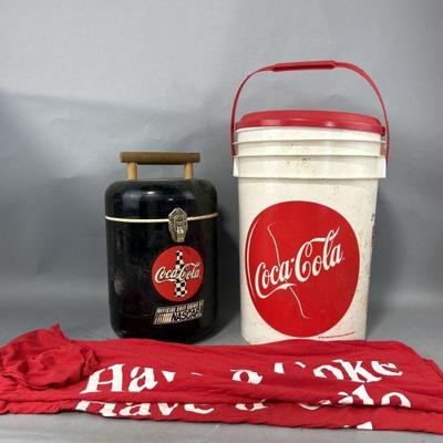 Lot 349 | Two Coca Cola Coolers & Pair Of Pillow Cases
