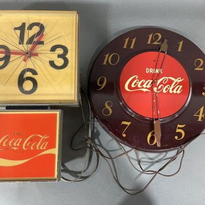 Lot 89 | Two Vintage Coca Cola Clocks
