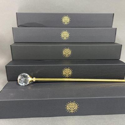 Lot 453 | 21 Gold Tone Wands With Faceted Glass Orbs
