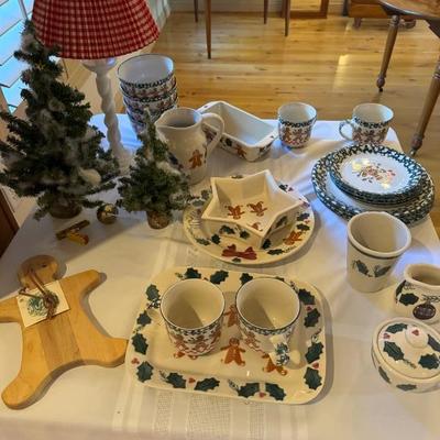 In Person Sale-Hartsone Christmas Pottery and Polk Craft Ginger Bread Christmas Dishes