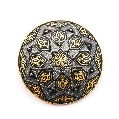Vintage - 1960s - Iron Spanish Damascene Dome Brooch