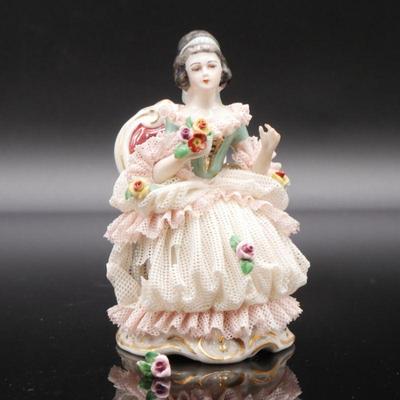 1950's F. Wessel Porcelain Seated Lady Figurine