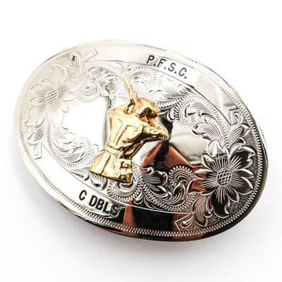 German Silver Plated Belt Buckle - 4"