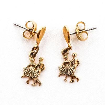 Dancing Couple Heart Dangle Earrings