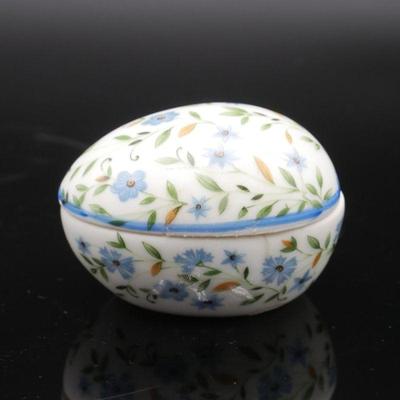 Limoges Porcelain Egg Shaped Trinket Box