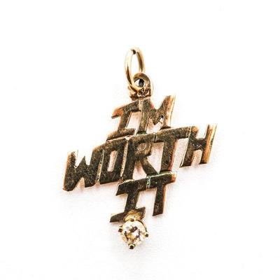 "I'm Worth It" Pendant w/Gem