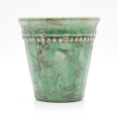 Green Crackle Glaze Plant Pot