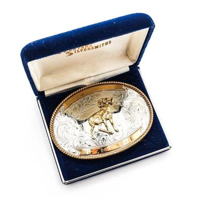 Montana Silversmiths German Silver & Brass Belt Buckle